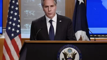 US Secretary of State Antony Blinken speaks during a press conference at the State Department. Photo AFP