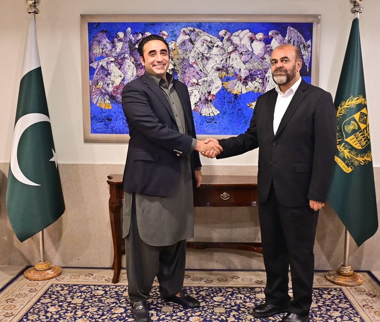 Foreign Minister Bilawal Bhutto Zardari receives Iranian Minister for Roads and Urban Development