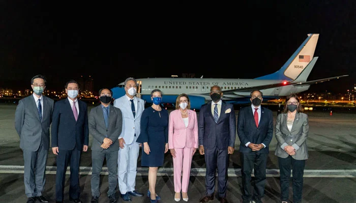 Pelosi lands in Taiwan as China puts military on high alert