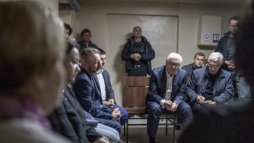 German President residing in a Bomb Shelter in Ukraine