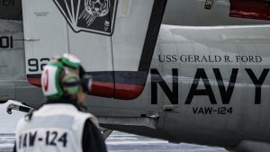 An E-2D Advanced Hawkeye prepares to launch